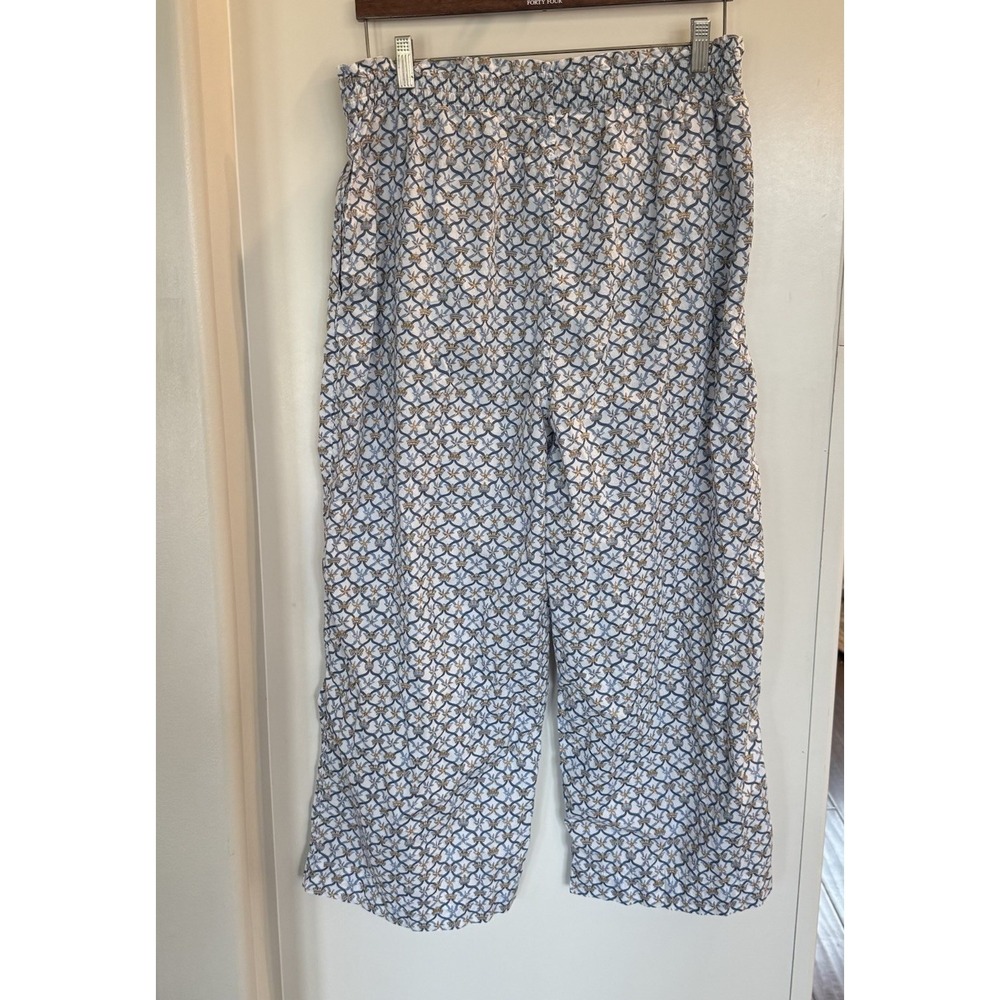 Ann Mashburn Women Large Crown Tiara Pajama Crop Pants Liberty 100% Cotton